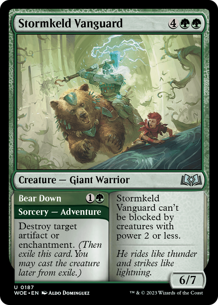 Stormkeld Vanguard // Bear Down (WOE-187) [Wilds of Eldraine] Foil MTG Single Wizards of the Coast
