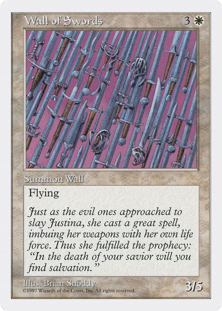 Wall of Swords (5ED-067) [Fifth Edition] MTG Single Wizards of the Coast
