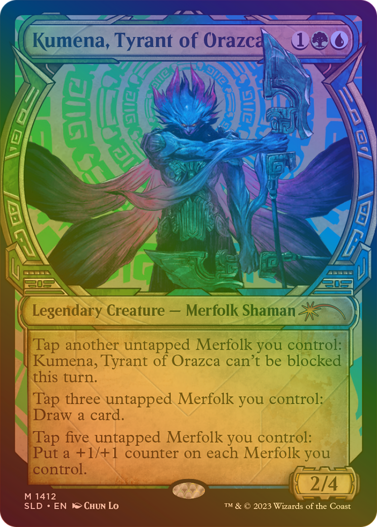Kumena, Tyrant of Orazca (Rainbow Foil) (SLD-1412) [Secret Lair] Drop (Showcase) Foil MTG Single Wizards of the Coast