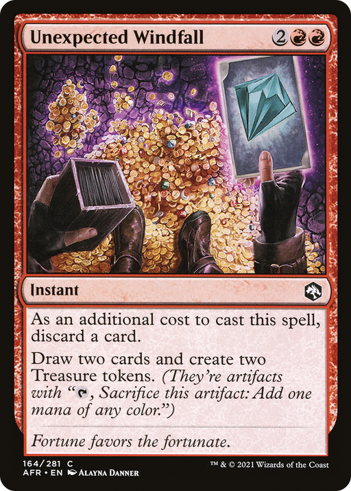 Unexpected Windfall (AFR-164) [Adventures in the Forgotten Realms] MTG Single Wizards of the Coast