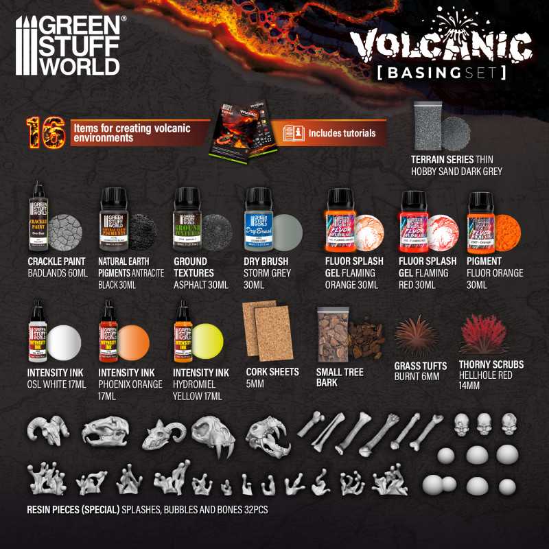 Green Stuff World: Basing Sets - Volcanic Model Tools & Glue Green Stuff World