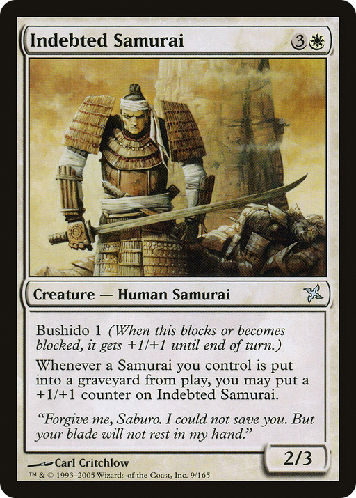 Indebted Samurai (BOK-009) [Betrayers of Kamigawa] MTG Single Wizards of the Coast