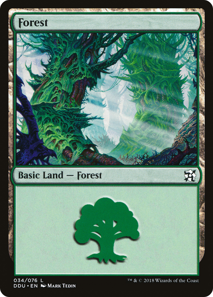 Forest (DDU-034) [Misc] Duel Decks: Elves vs. Inventors MTG Single Wizards of the Coast