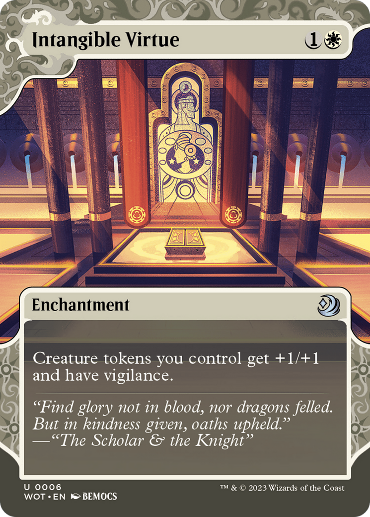 Intangible Virtue (WOT-006) [Wilds of Eldraine: Enchanting Tales] (Showcase) (Borderless) MTG Single Wizards of the Coast