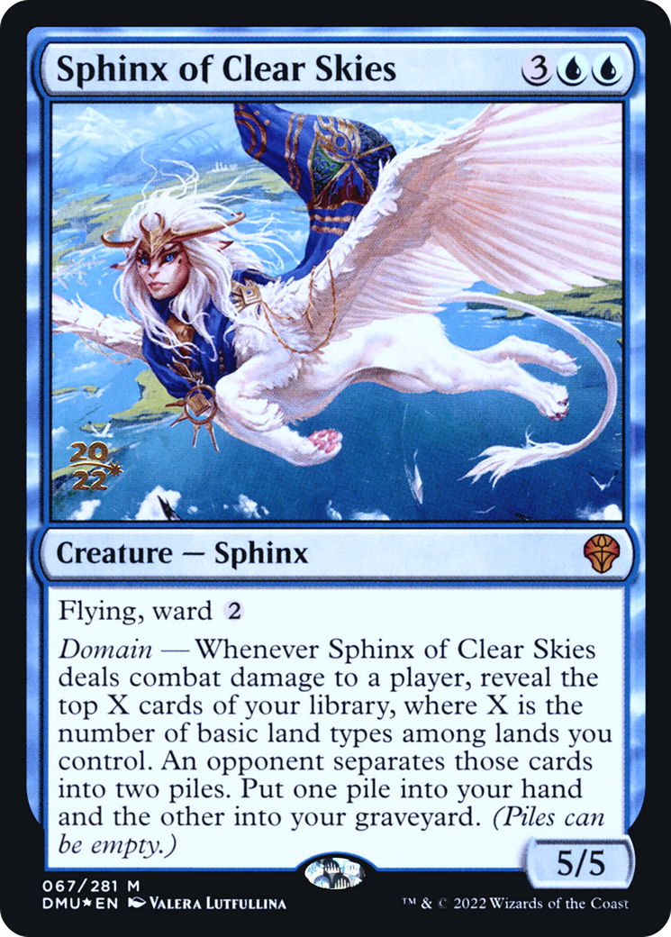 Sphinx of Clear Skies (PRE-67S) [Dominaria United Promos] Foil MTG Single Wizards of the Coast
