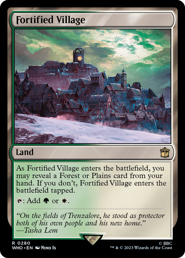 Fortified Village (WHO-280) [Doctor Who] Foil MTG Single Wizards of the Coast