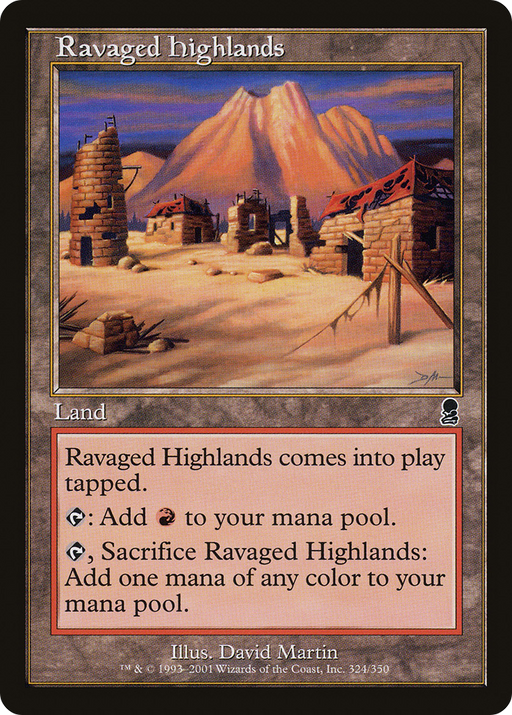 Ravaged Highlands (ODY-324) [Odyssey] Foil MTG Single Wizards of the Coast