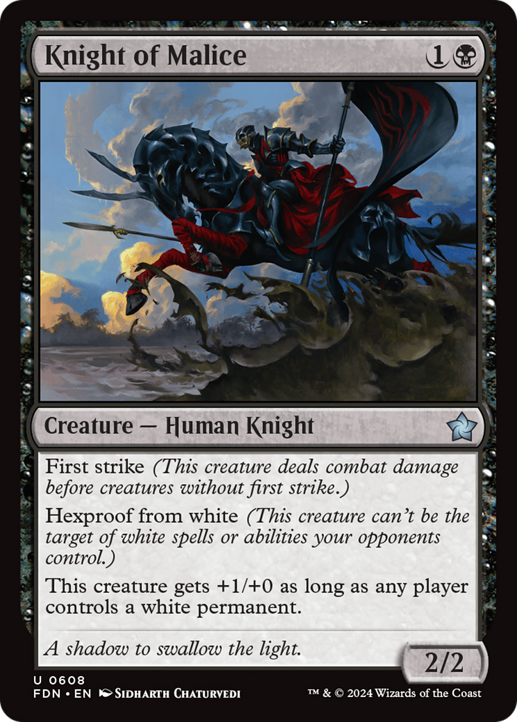 Knight of Malice (FDN-608) [Foundations] MTG Single Wizards of the Coast