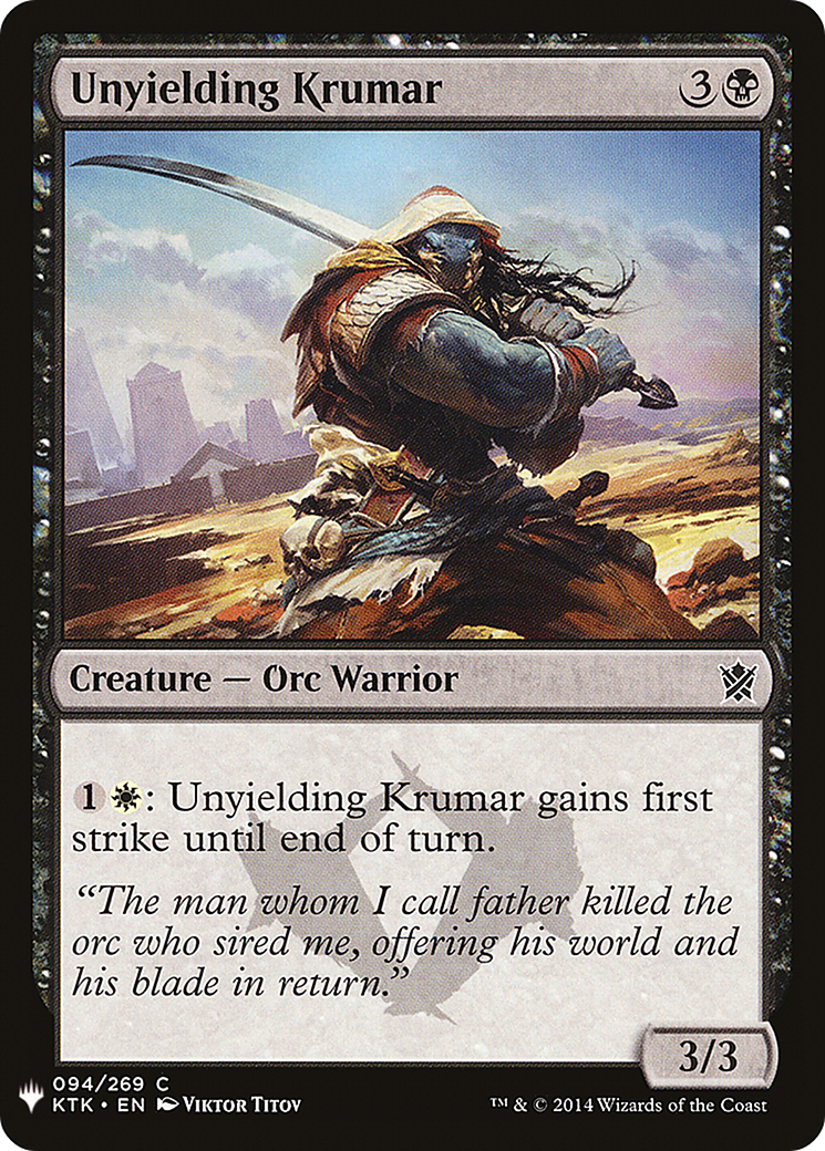 Unyielding Krumar (LIST-KTK-94) [Mystery Booster] The List MTG Single Wizards of the Coast