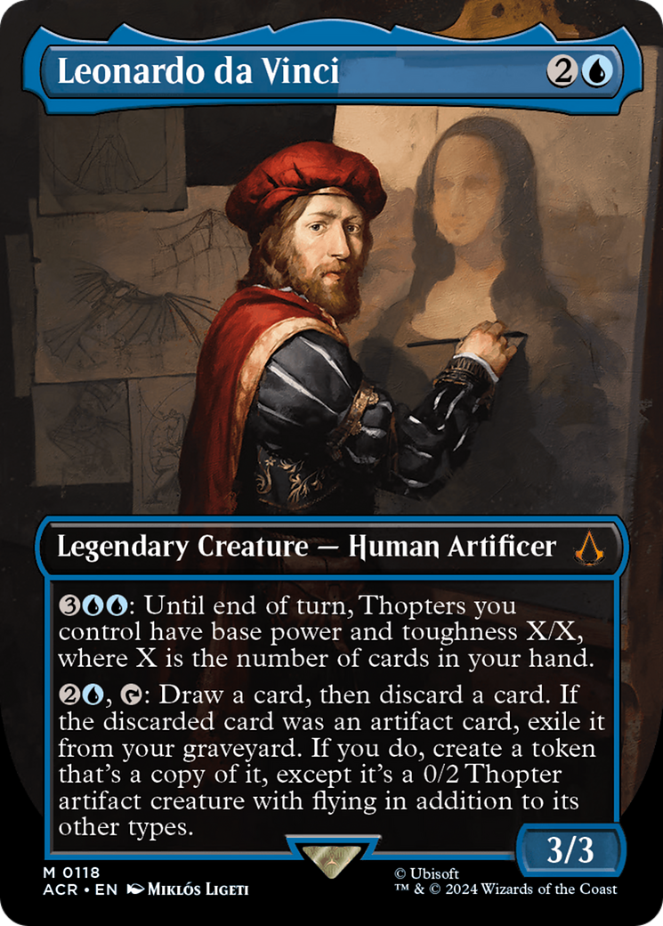 Leonardo da Vinci (ACR-118) [Assassin's Creed] (Borderless) Foil MTG Single Wizards of the Coast