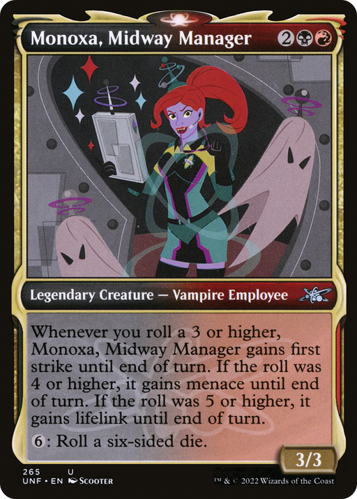 Monoxa, Midway Manager (UNF-265) [Unfinity] (Showcase) Foil MTG Single Wizards of the Coast