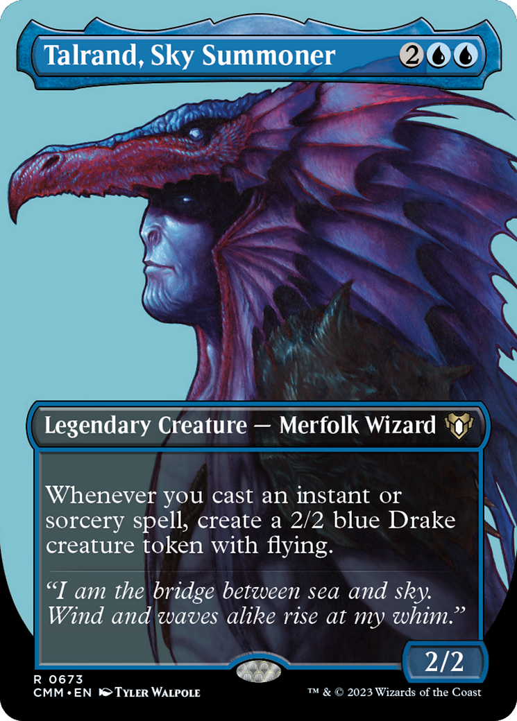 Talrand, Sky Summoner (CMM-673) [Commander Masters] (Borderless) MTG Single Wizards of the Coast