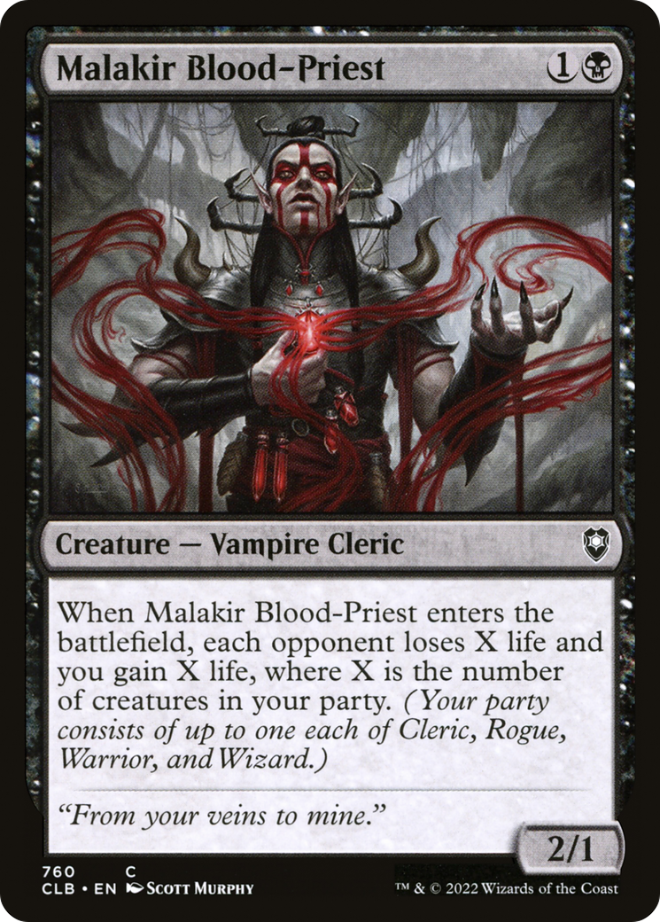 Malakir Blood-Priest (CLB-760) [Commander Legends: Battle for Baldur's Gate] MTG Single Wizards of the Coast