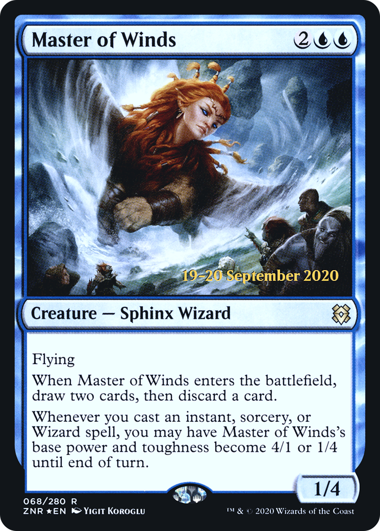 Master of Winds (PRE-068) [Zendikar Rising Promos] Foil MTG Single Wizards of the Coast