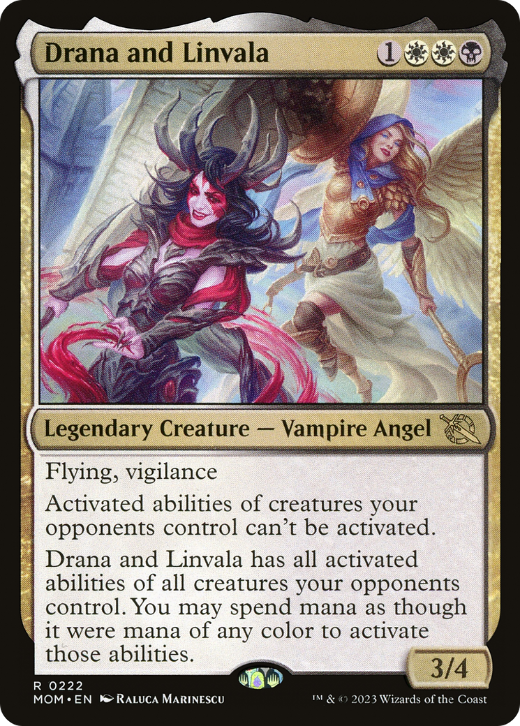 Drana and Linvala (MOM-222) [March of the Machine] Foil MTG Single Wizards of the Coast