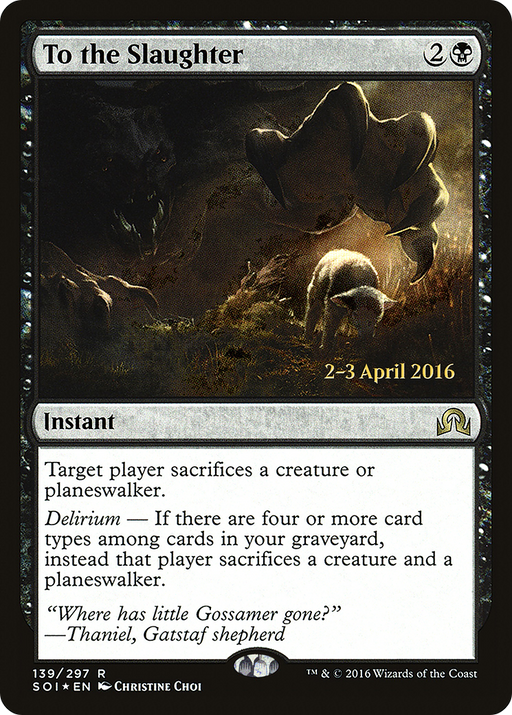To the Slaughter (PRE-139) [Shadows over Innistrad Promos] Foil MTG Single Wizards of the Coast