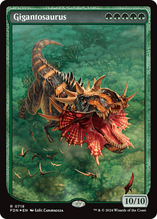 Gigantosaurus (Full Art) (FDN-718) [Foundations] (Full Art, textless) Foil MTG Single Wizards of the Coast