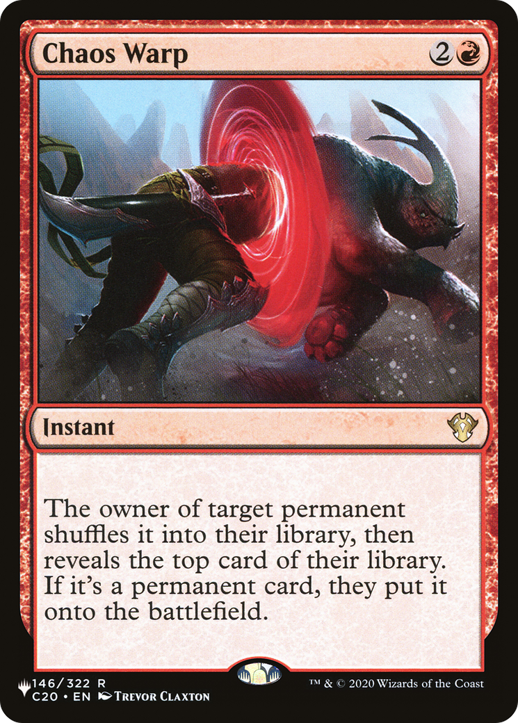 Chaos Warp (C20) (LIST-146) [Mystery Booster] The List MTG Single Wizards of the Coast