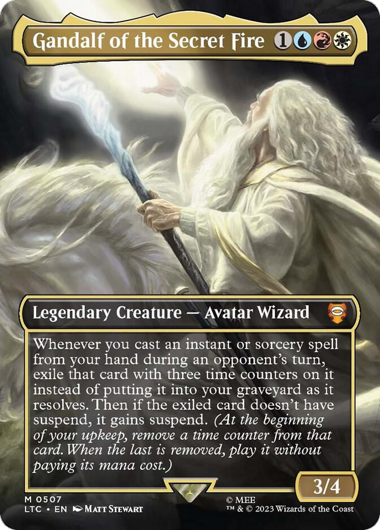 Gandalf of the Secret Fire (LTC-507) [Tales of Middle-earth Commander] (Borderless) Foil MTG Single Wizards of the Coast