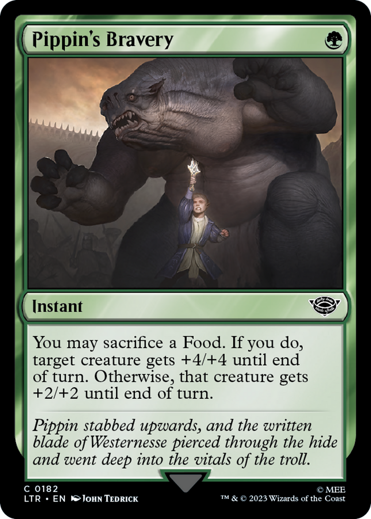 Pippin's Bravery (LTR-182) [The Lord of the Rings: Tales of Middle-earth] Foil MTG Single Wizards of the Coast