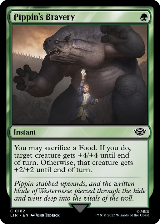 Pippin's Bravery (LTR-182) [The Lord of the Rings: Tales of Middle-earth] Foil MTG Single Wizards of the Coast