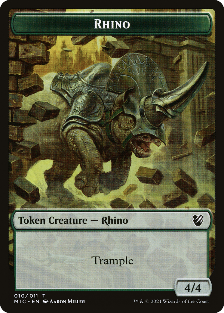 Rhino (TMIC-010) [Tokens] Midnight Hunt Commander Tokens MTG Single Wizards of the Coast