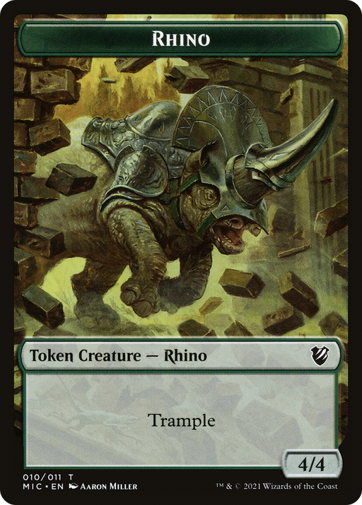 Rhino (TMIC-010) [Tokens] Midnight Hunt Commander Tokens MTG Single Wizards of the Coast