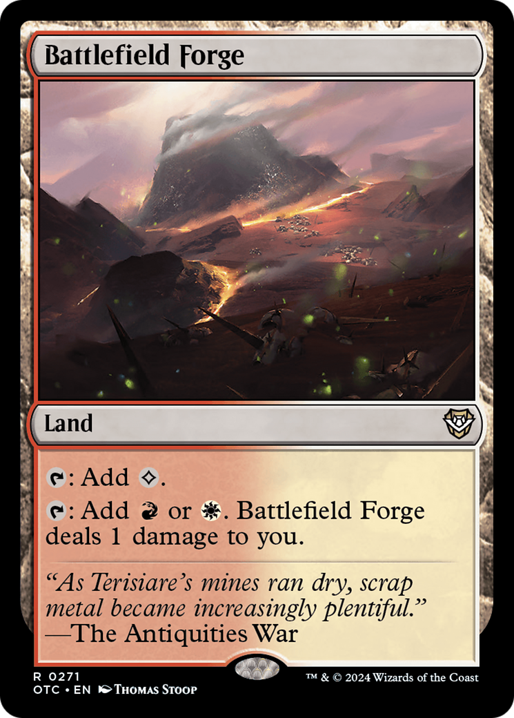 Battlefield Forge (OTC-271) [Outlaws of Thunder Junction Commander] MTG Single Wizards of the Coast
