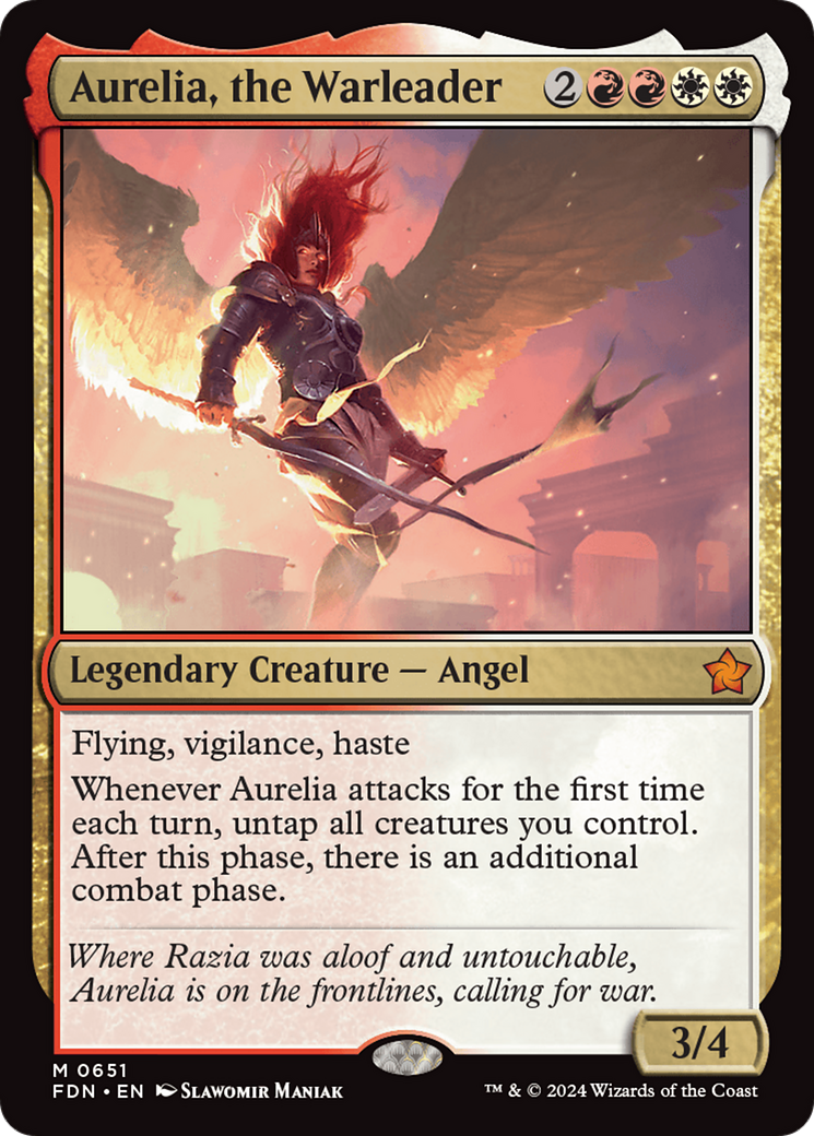 Aurelia, the Warleader (FDN-651) [Foundations] MTG Single Wizards of the Coast