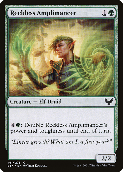 Reckless Amplimancer (STX-141) [Strixhaven: School of Mages] MTG Single Wizards of the Coast