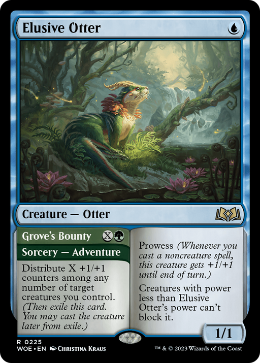 Elusive Otter // Grove's Bounty (WOE-225) [Wilds of Eldraine] MTG Single Wizards of the Coast