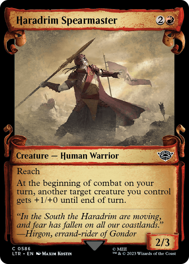Haradrim Spearmaster (Showcase Scrolls) (LTR-586) [The Lord of the Rings: Tales of Middle-earth] (Showcase) MTG Single Wizards of the Coast