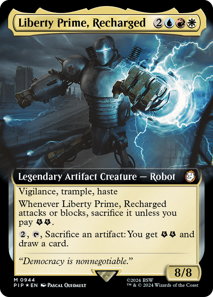 Liberty Prime, Recharged (Surge Foil) (PIP-944) [Fallout] (Extended Art) Foil MTG Single Wizards of the Coast