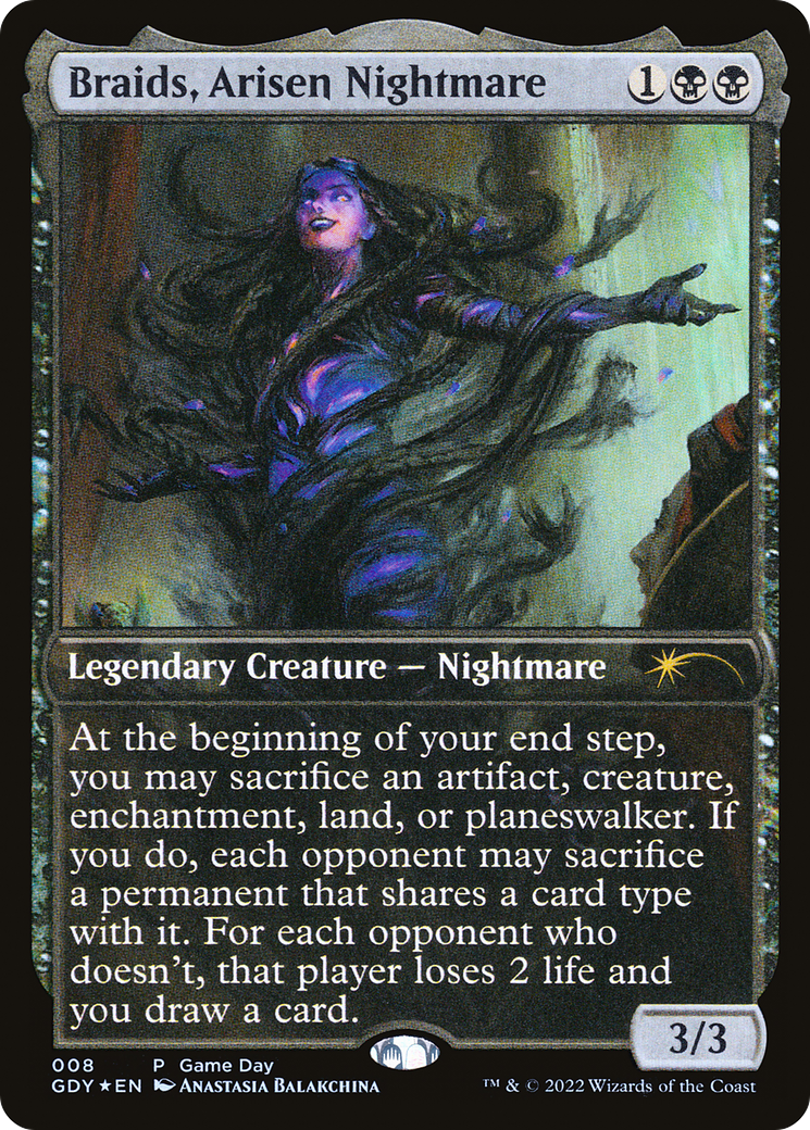 Braids, Arisen Nightmare (GAME-008) [Misc] Game Day Promos Foil MTG Single Wizards of the Coast