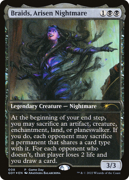 Braids, Arisen Nightmare (GAME-008) [Misc] Game Day Promos Foil MTG Single Wizards of the Coast
