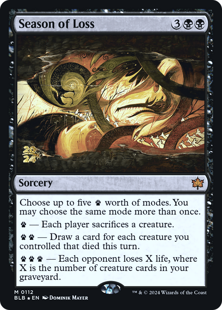Season of Loss (PRE-112) [Bloomburrow Promos] Foil MTG Single Wizards of the Coast