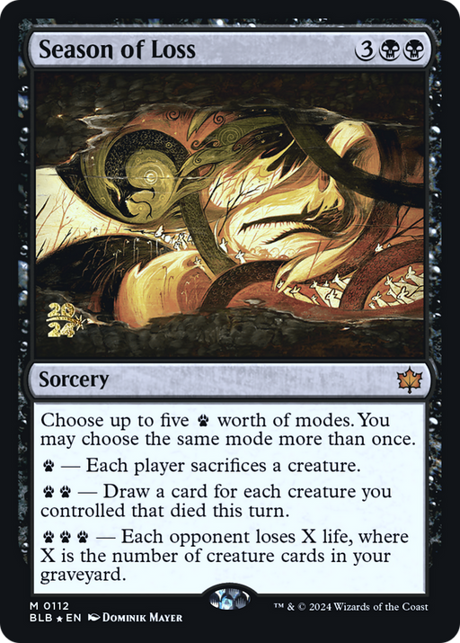 Season of Loss (PRE-112) [Bloomburrow Promos] Foil MTG Single Wizards of the Coast