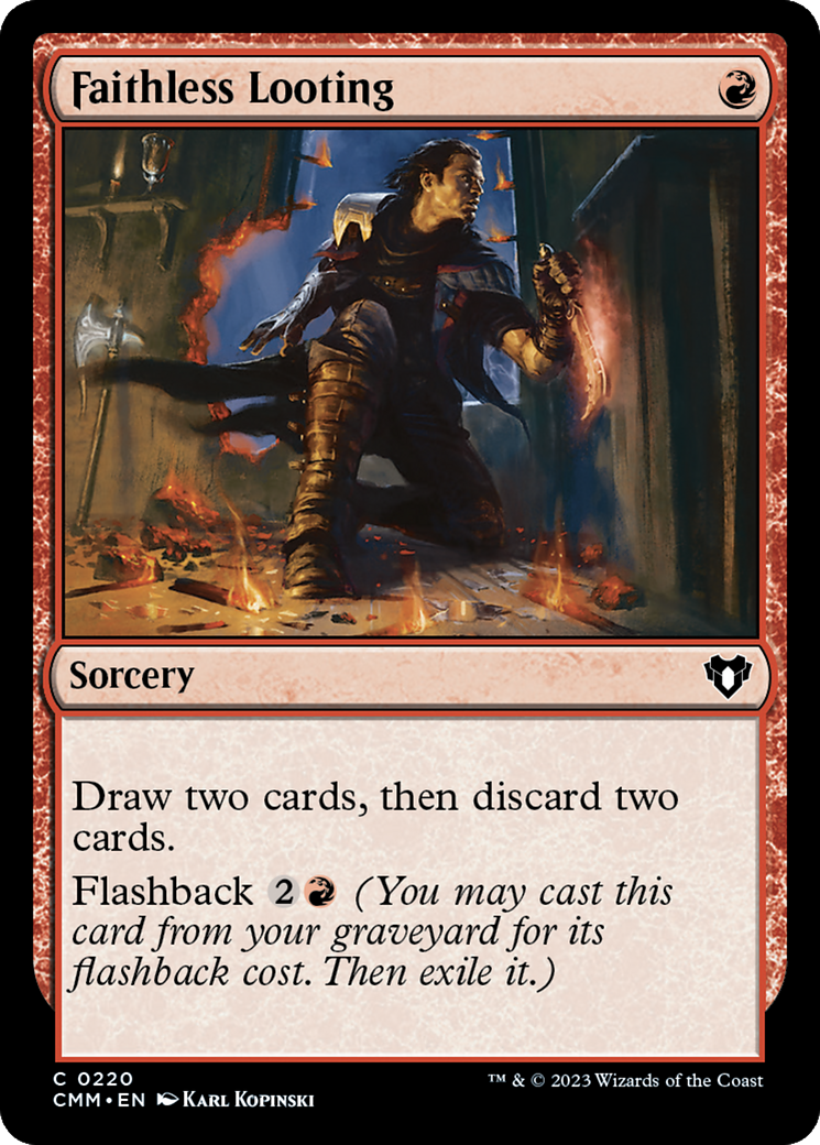 Faithless Looting (CMM-220) [Commander Masters] Foil MTG Single Wizards of the Coast