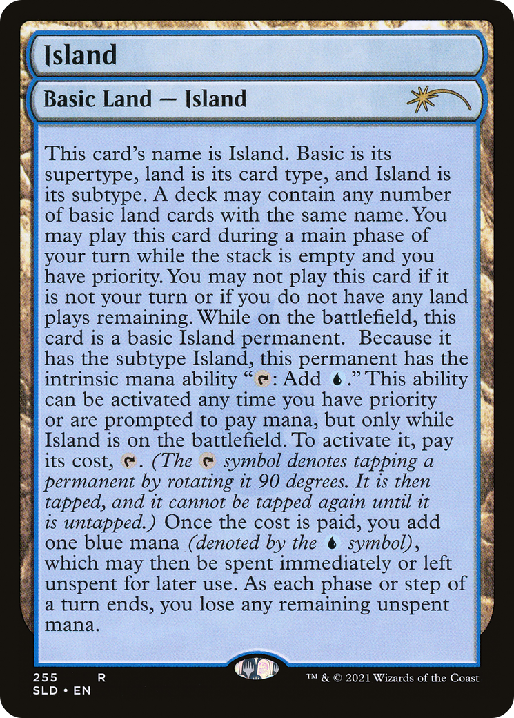 Island (255) (Full-Text Lands) (SLD-255) [Secret Lair] Drop Foil MTG Single Wizards of the Coast