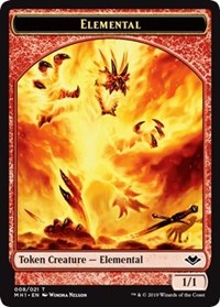 Elemental (008) // Golem (018) Double-Sided Token [Tokens] Modern Horizons Tokens MTG Single Magic: The Gathering
