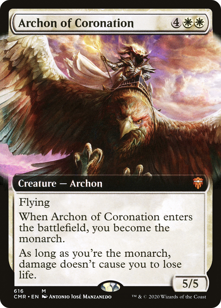 Archon of Coronation (CMR-616) [Commander Legends] (Extended Art) MTG Single Wizards of the Coast