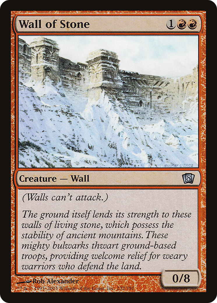 Wall of Stone (8ED-232) [8th Edition] MTG Single Wizards of the Coast