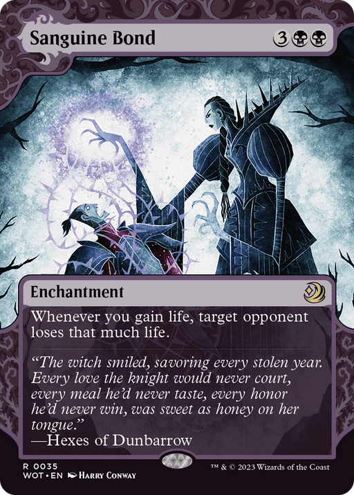 Sanguine Bond (WOT-035) [Wilds of Eldraine: Enchanting Tales] (Showcase) (Borderless) MTG Single Wizards of the Coast