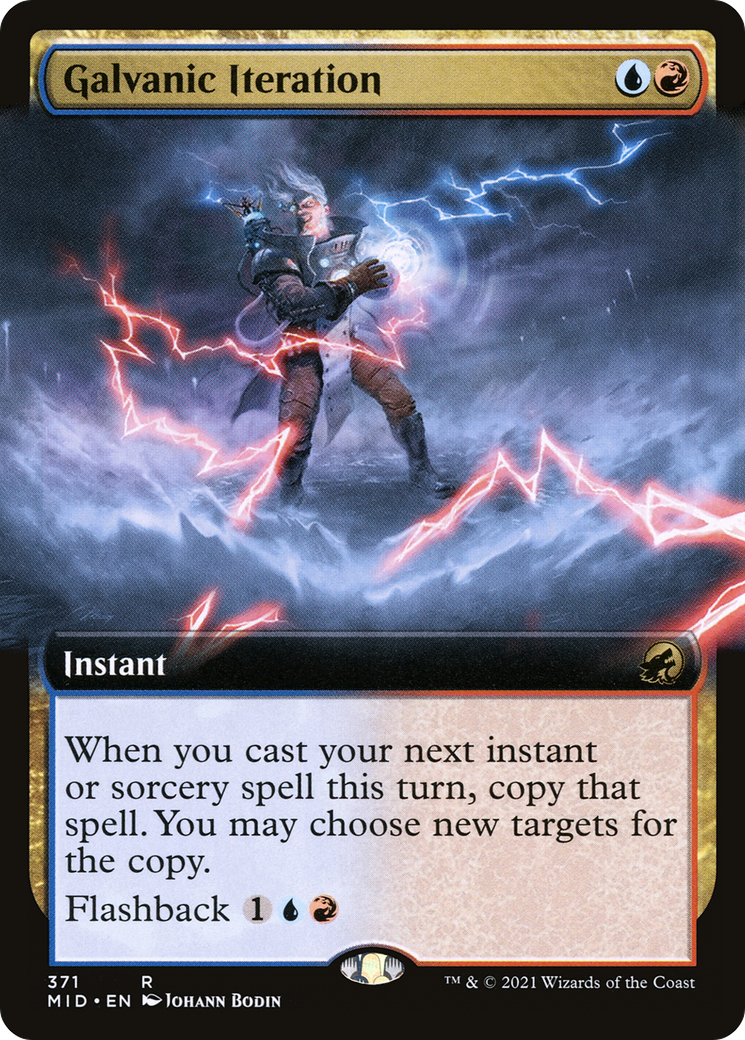 Galvanic Iteration (MID-371) [Innistrad: Midnight Hunt] (Extended Art) MTG Single Wizards of the Coast
