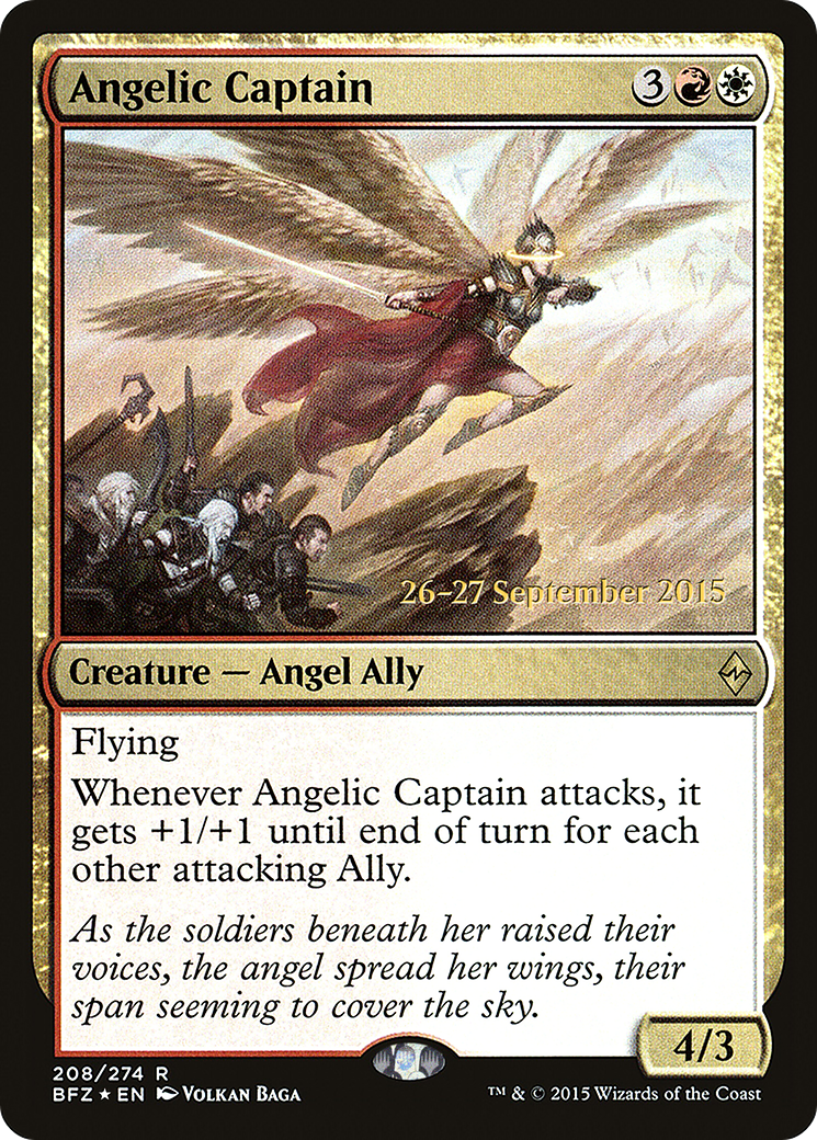 Angelic Captain (PRE-208) [Battle for Zendikar Promos] Foil MTG Single Wizards of the Coast