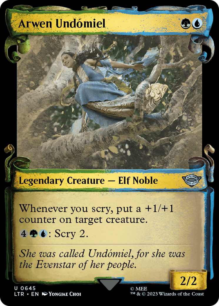 Arwen Undomiel (Showcase Scrolls) (LTR-645) [The Lord of the Rings: Tales of Middle-earth] (Showcase) Foil MTG Single Wizards of the Coast