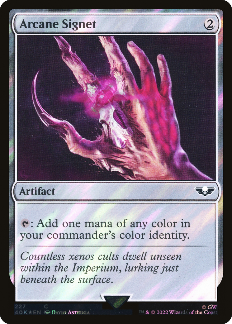 Arcane Signet (227) (Surge Foil) (40K-227) [Warhammer 40,000 Commander] Foil MTG Single Wizards of the Coast
