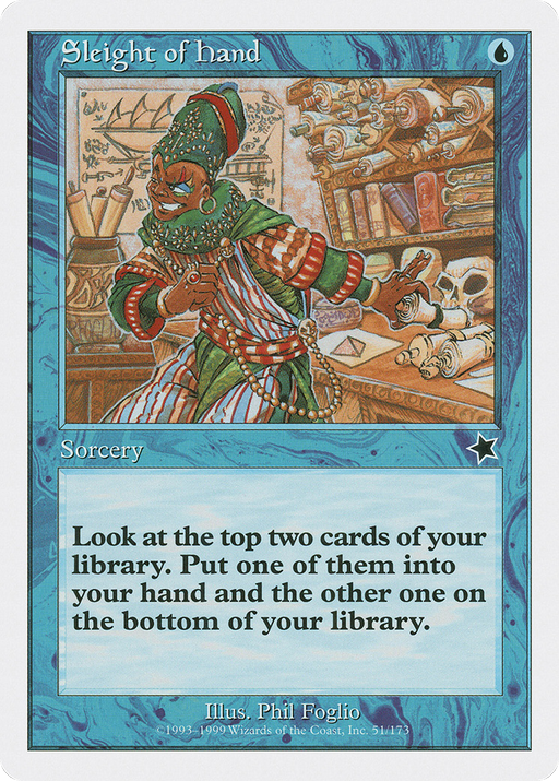 Sleight of Hand (S99-051) [Misc] Starter 1999 MTG Single Wizards of the Coast