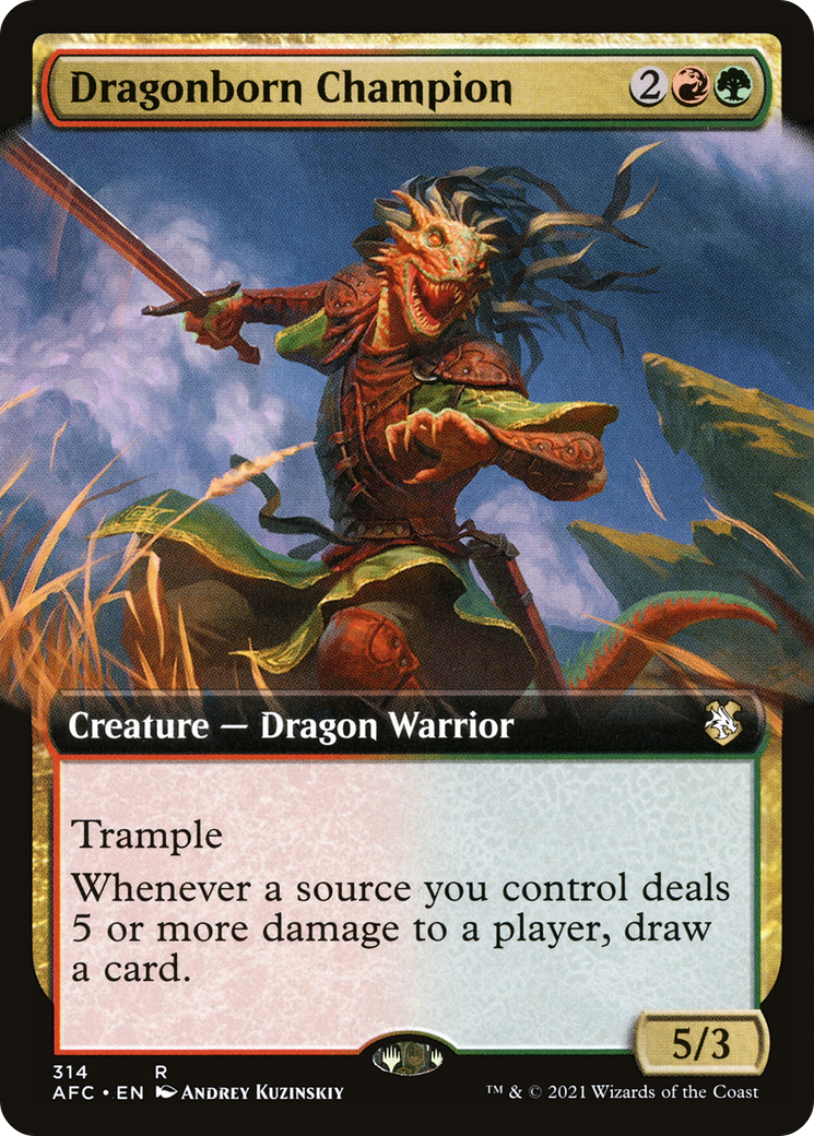 Dragonborn Champion (AFC-314) [Forgotten Realms Commander] (Extended Art) MTG Single Wizards of the Coast
