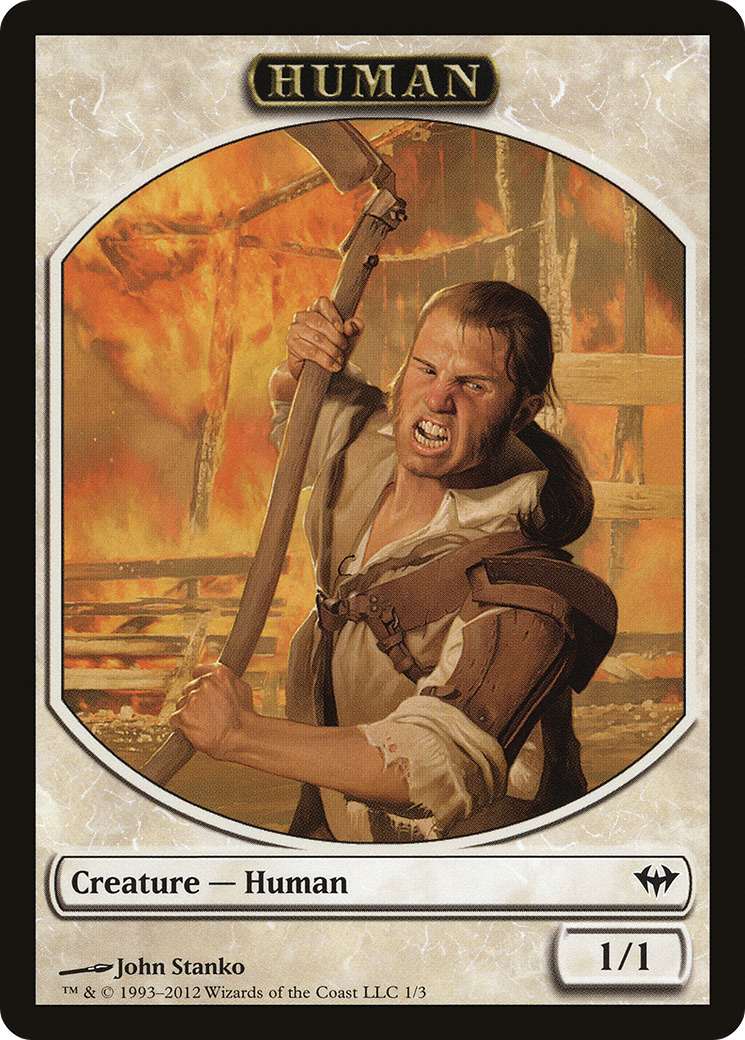 Human (DKA-001) [Tokens] Dark Ascension Tokens MTG Single Wizards of the Coast